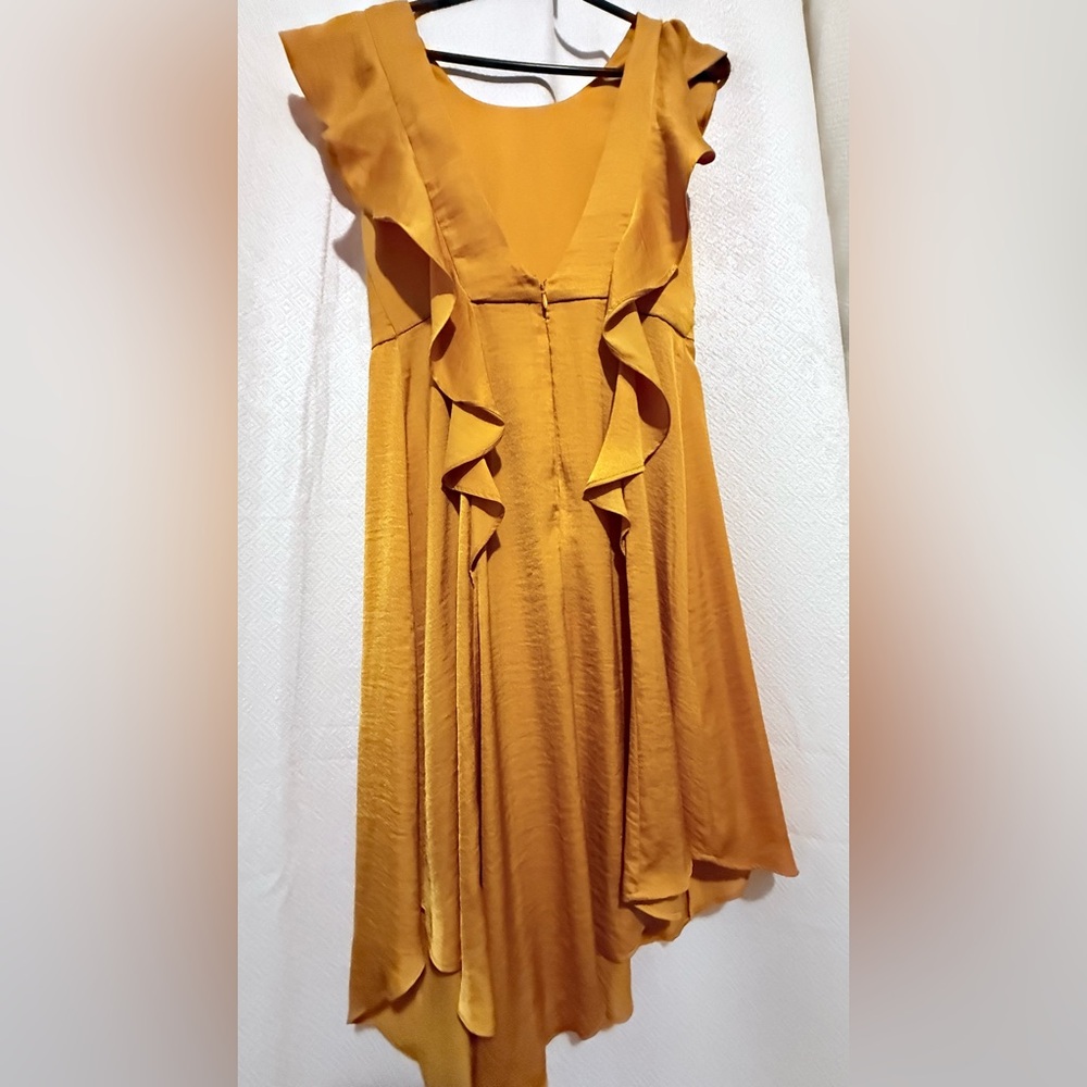 Bcbgeneration Gold Strapless Pleated Sundress - image 3